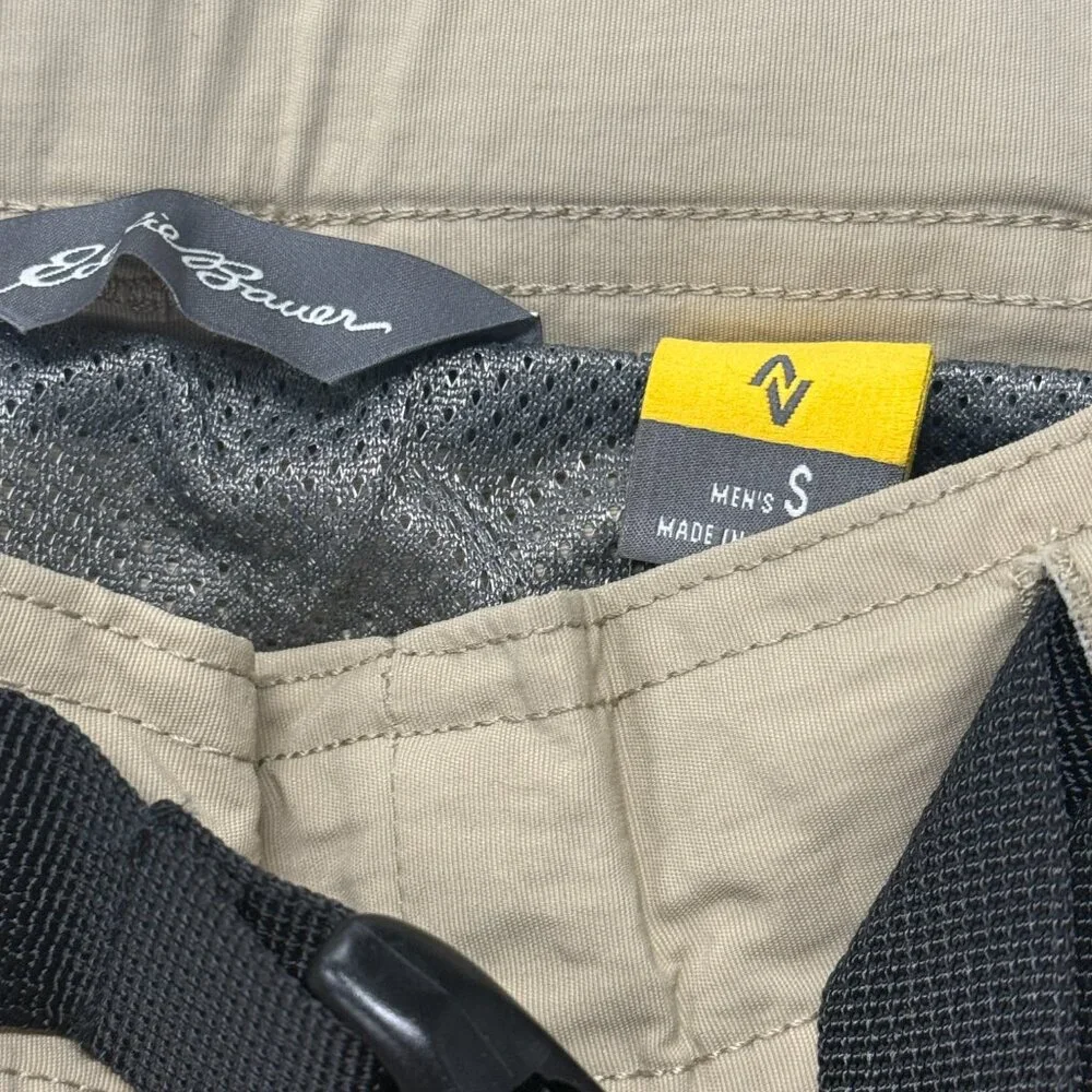Eddie Bauer Travex Shorts Mens Small Khaki Nylon‎ Belt NWT River Explorer Beige